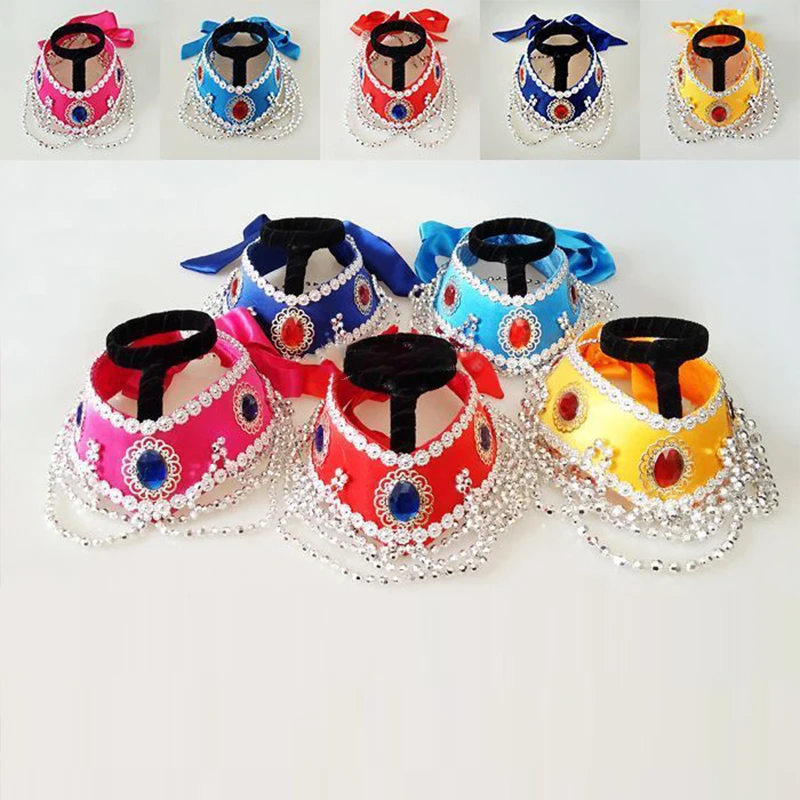 Chapeau de princesse reine mongole, coiffure de danse ethnique pour femmes, chapeau de minorité nationale mongole, couvre-chef de danse pour Festival