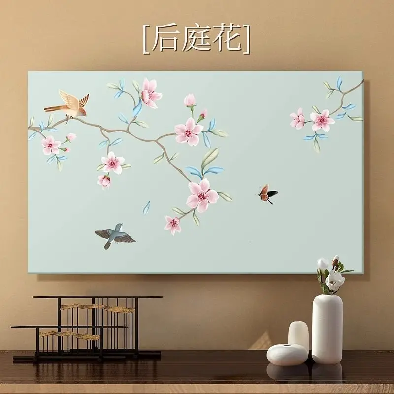 

Floral Pattern Simple TV Cover Design Monitor Dust Cover for 30-85 Inch TVs Dustproof Sunproof Wall-MountedDesktop Universal Fit