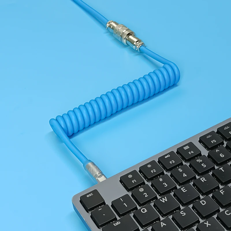 PU keyboard cable type C Coiled cable Mechanical keyboard wire USB keyboard cable Aviator Desktop Computer Aviation Connector