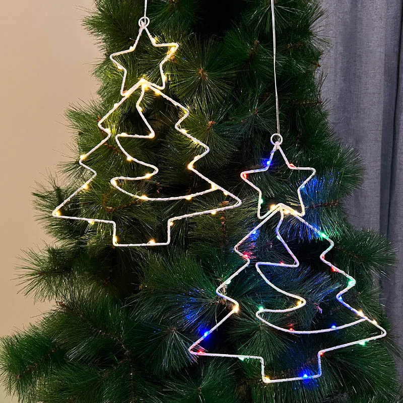 

Christmas Tree Shaped Led Light Colorful Night Lights Christmas Tree Ornament Festival New Year Party Decoration Lighting