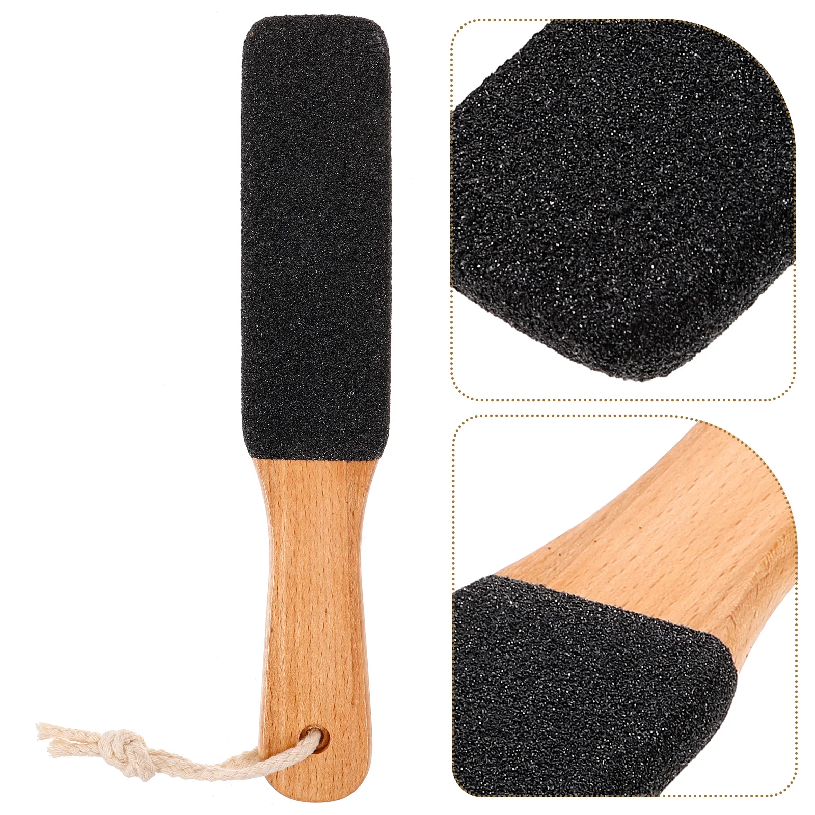 

Double Sided Wooden Foot File Black Carbonized Beech Callus Remover Pedicure Rasp Hard Skin Scrubber Smooth Feet Home Use