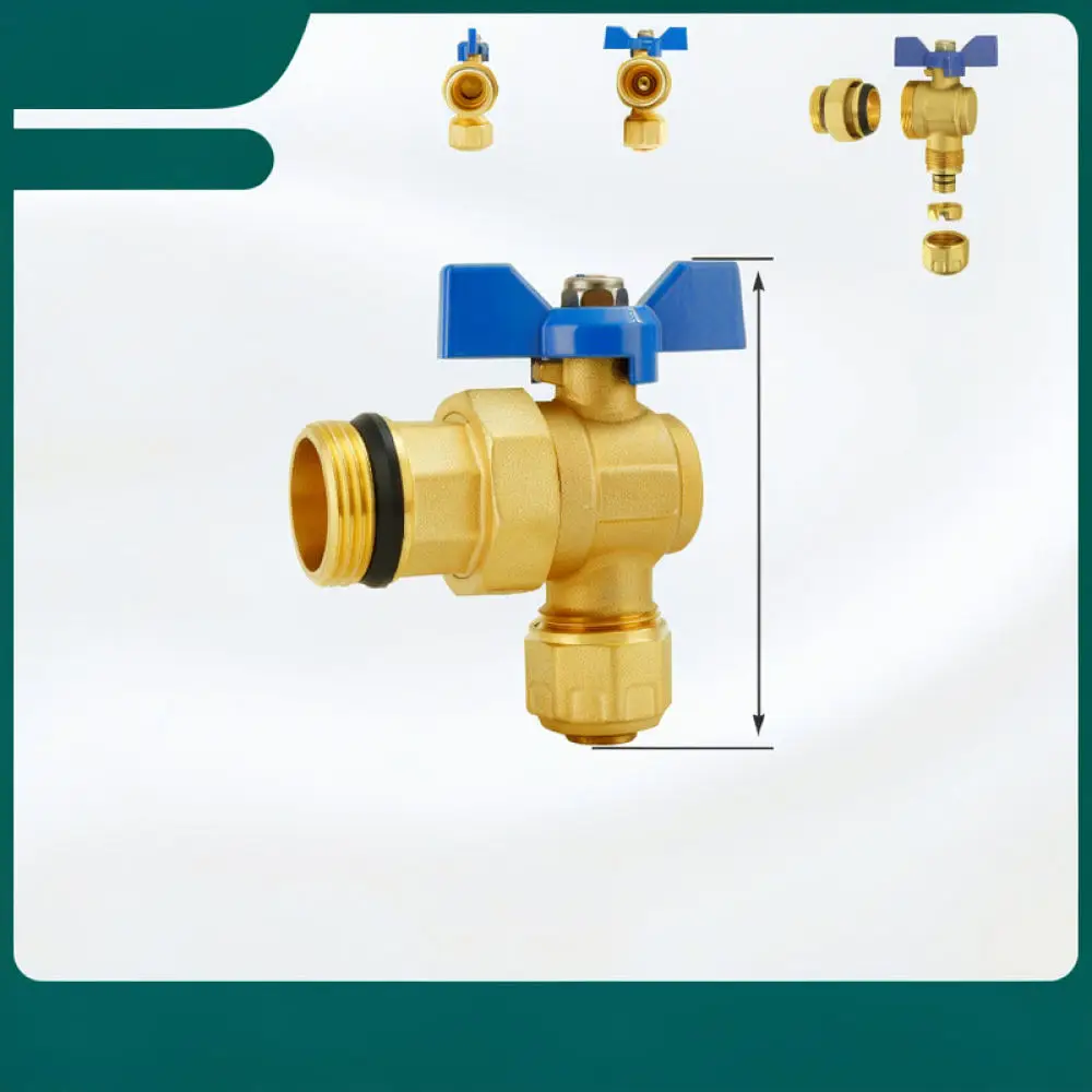 Brass Filter Ball Valve Connector For For Baizhan Plumbing Manifold Heating Pipe Water Flow Control Shut Off Switcher