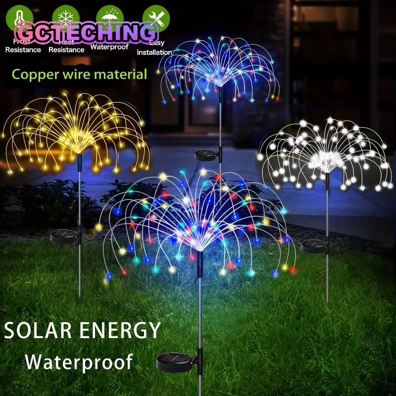 1 Packs Solar Fairy Lights,Waterproof Outdoor Firework Lights,LEDs Garden Flower Light for Garden Christmas Party DIY Decoration