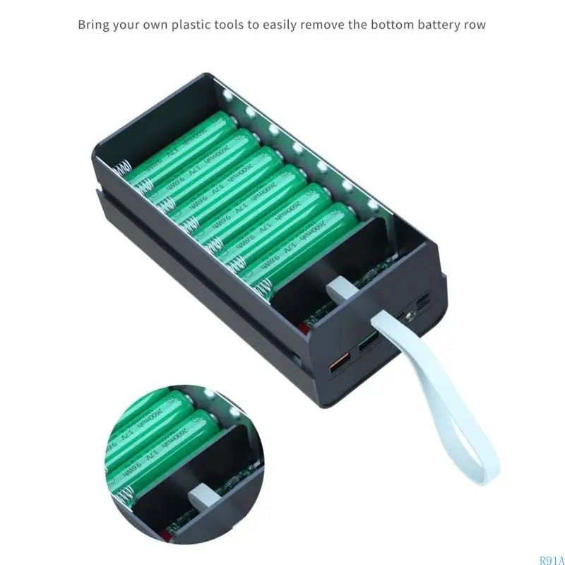 R91A 1 SET T21 Versão CAIXO BATERAGEM CAIXA BATERAGEM DIY POWER BANCO DO TEMPOR BANCO MÁXIMO 5V-2.1A