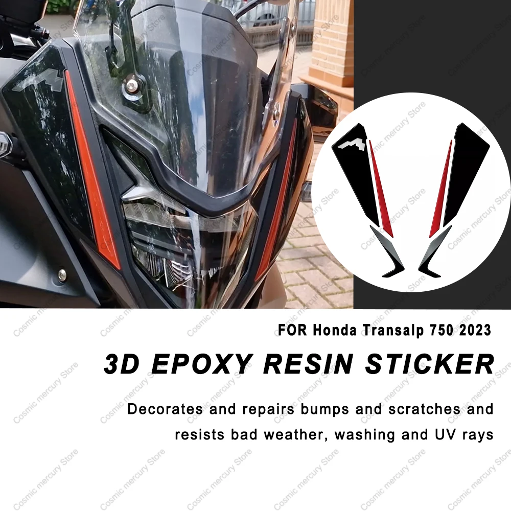 Voor Honda Transalp 750 2023 Motorfiets Tankpad Sticker Beschermende Stickers Kit 3d Gel Epoxyhars Stickers