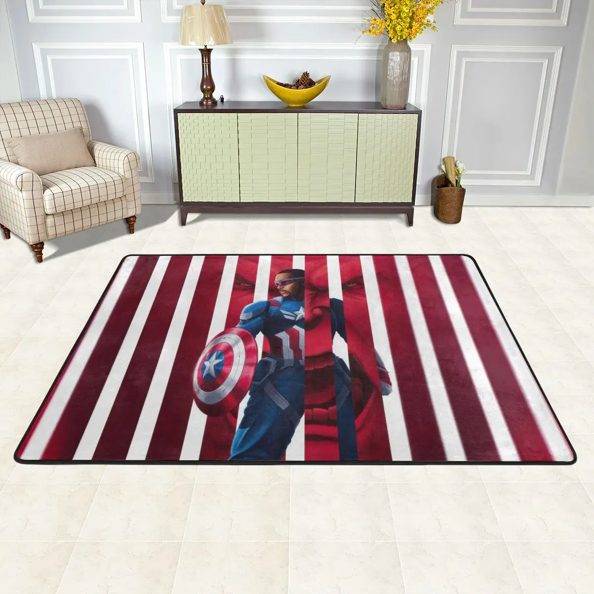 Anti-Slip Kitchen Carpets Captain America Brave New World Movie Carpet For Living room Fashion Velvet Floor Carpet Foot Mat