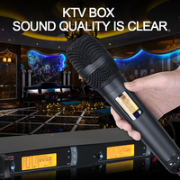 2025 hot sale SKM-9000 UHF Wireless Microphone System Wireless Karaoke Microphone Professional 2 Channel FM Dynamic Microphone