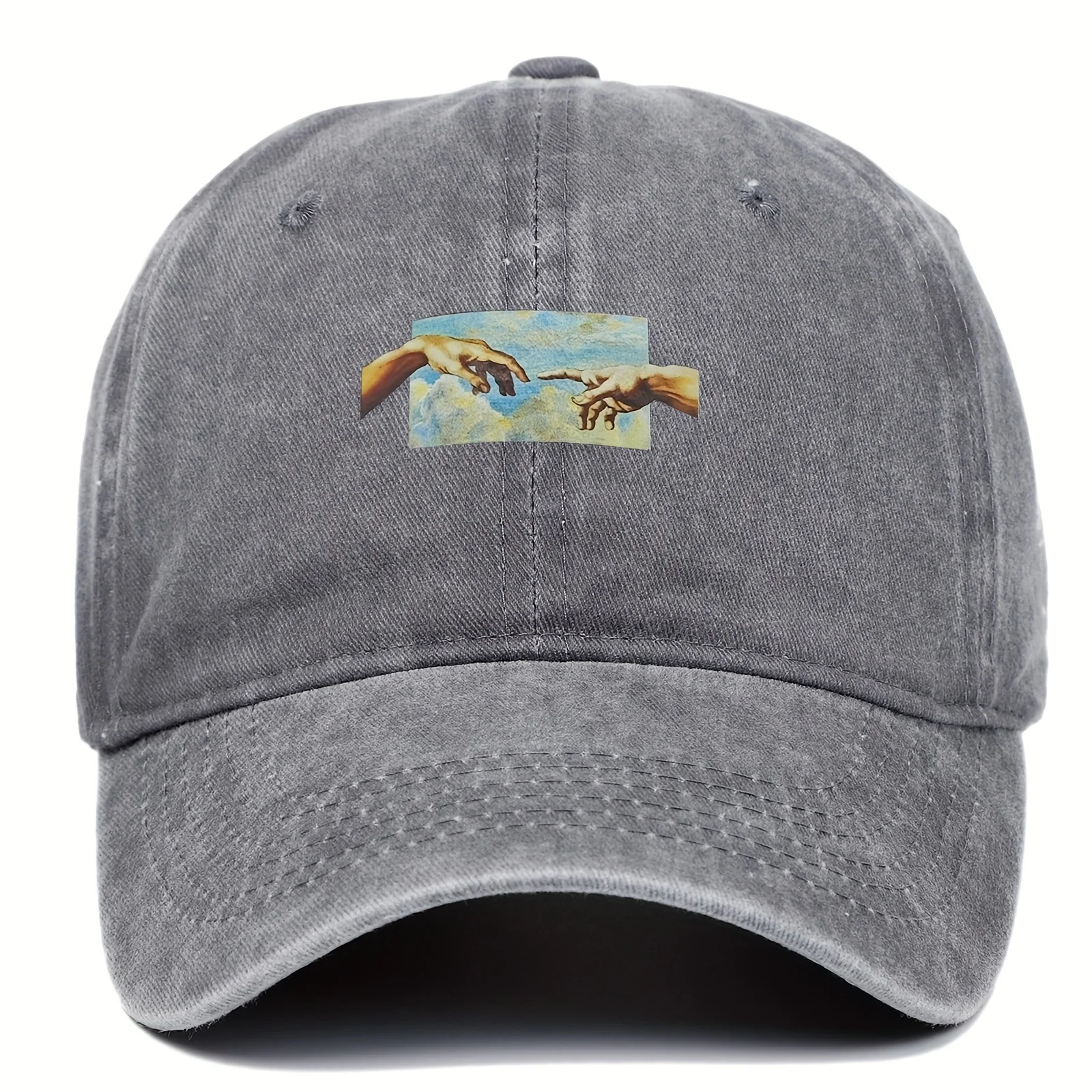 Boné de beisebol estampado vintage, vintage e versátil para homens e mulheres, chapéu de aba curva casual e moderno diário