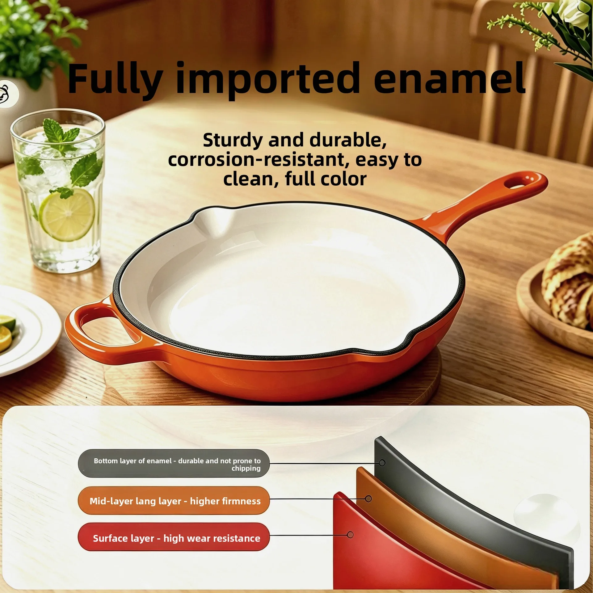 Mini cast iron frying pan Physical non-stick and smoke-free fried egg fried steak pan Universal induction cooker