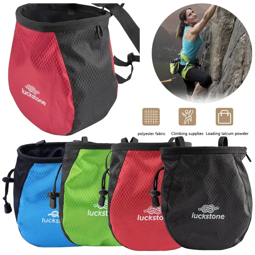 25/20KN Mountaineering Caving Rock Climbing Carabiner D Shaped Safety Master Screw Lock Climbing Chalk Bag Climbing Accessories