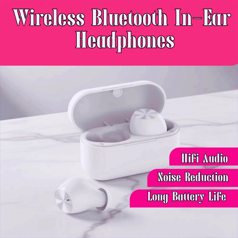 

Wireless Bluetooth Headphones TWS In Ear Hifi Audio Long Battery Life Low Delay Noise Reduction Lightweight Portable Minimalist