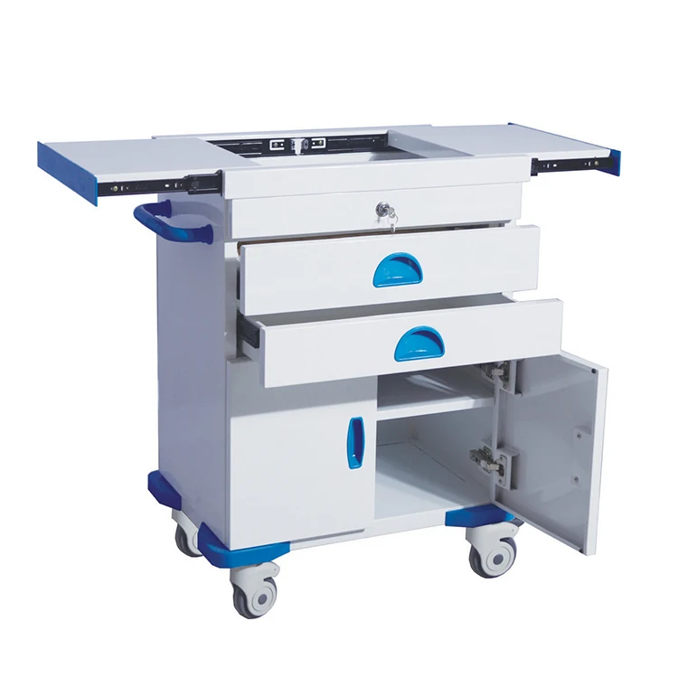 Hospital Workstation Anesthesia Ultrasound Machine Cart Medical Mobile Trolley Cart for Instrument