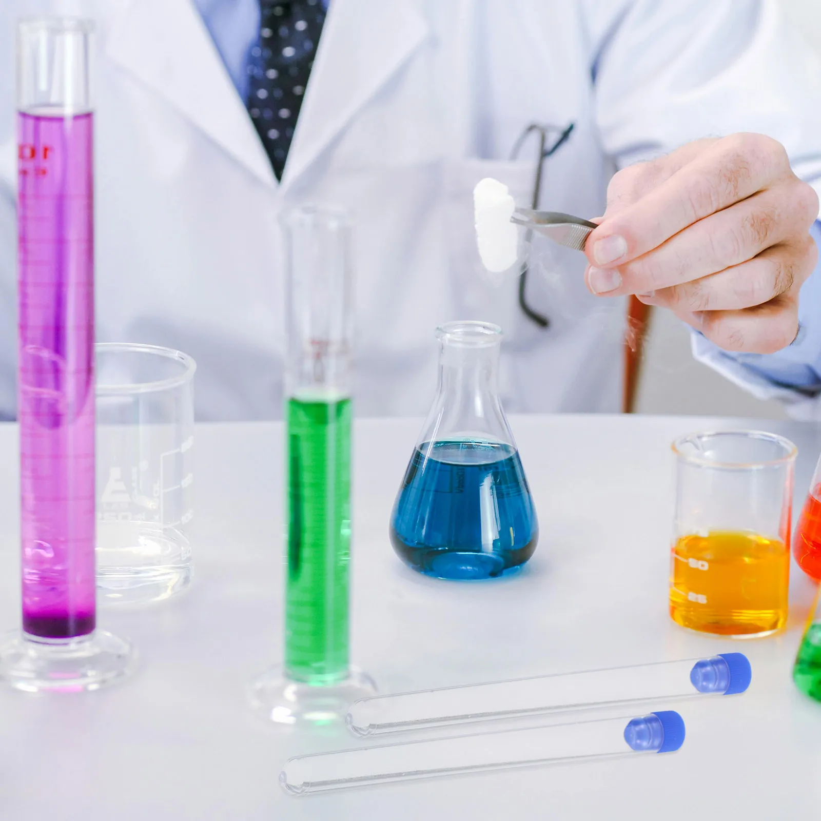

50 Pcs Plastic Test Tube Sampling Lab Clear Tubes Mini Test-tube Bottle Portable