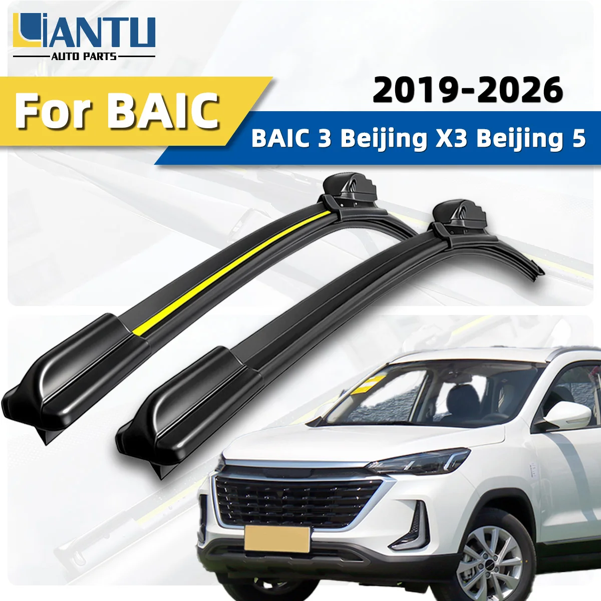 

2PCS Fit For BAIC 3 Beijing X3 2019-2026 Beijing 5 2023-2026 Car Windshield Wipers Washers Using Natural High Quality Rubbe