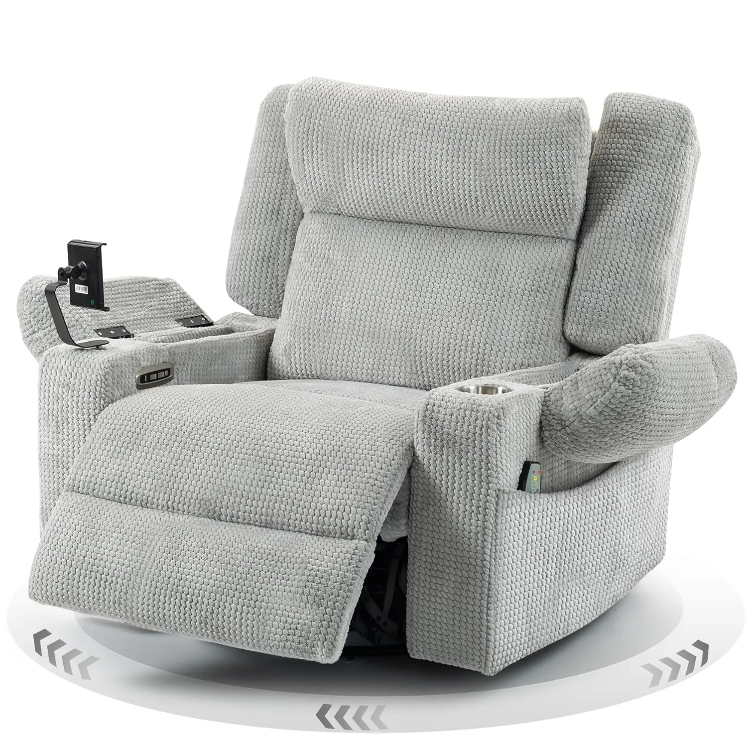 Power Oversized Swivel Rocker Recliner with Dual Motor Adjustable Headrest for Adults, Glider Rocking Chair with, Customized