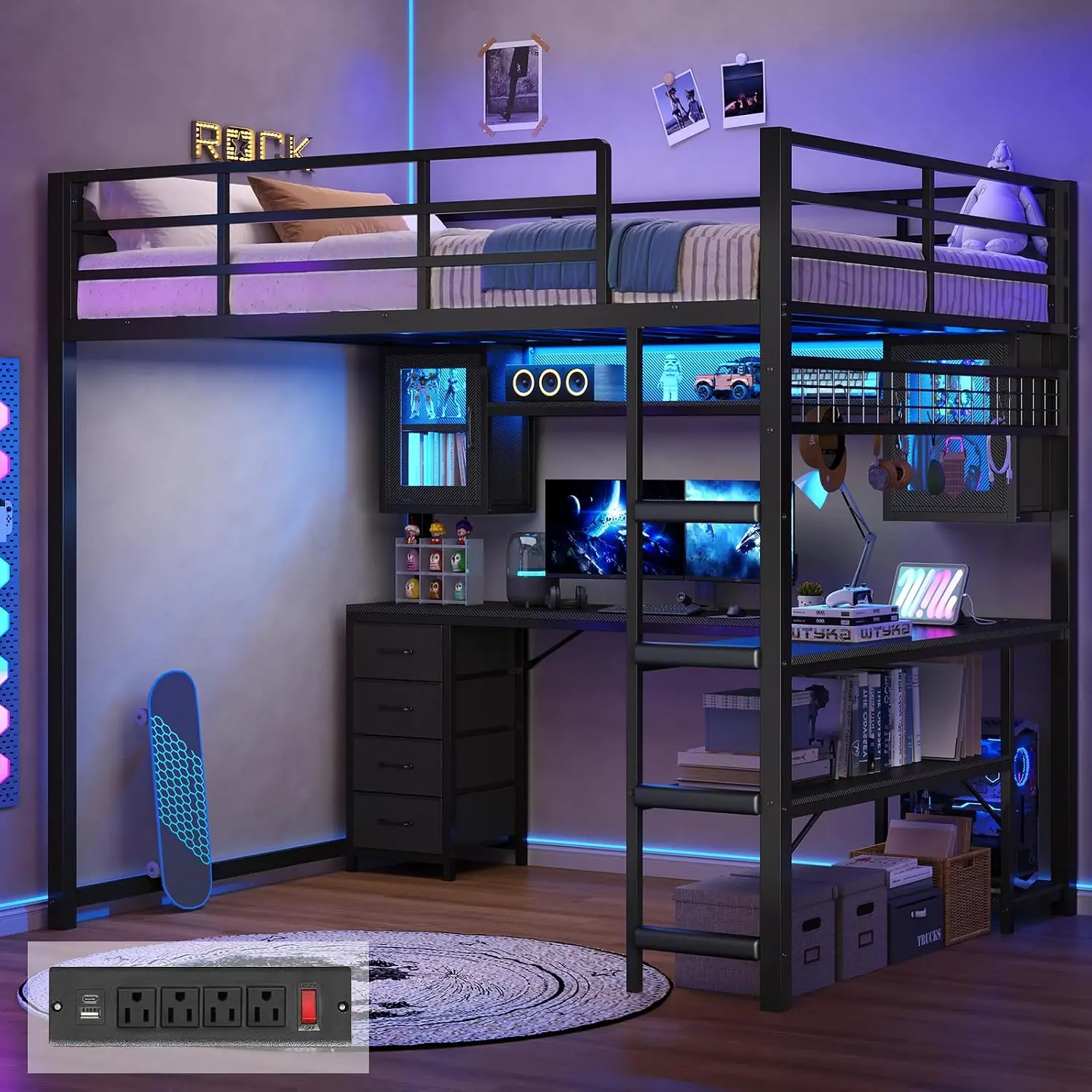 Full Size Gaming Loft Bed 1