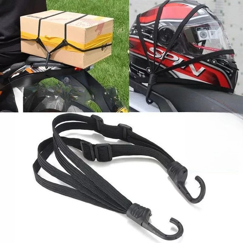 

1/2pcs 60cm/90cm Motorcycle Back Seat Helmet Strips Elastic Rope Motorcycle Helmet Fixed Strap Adjustment Fix Rope Goods Strap