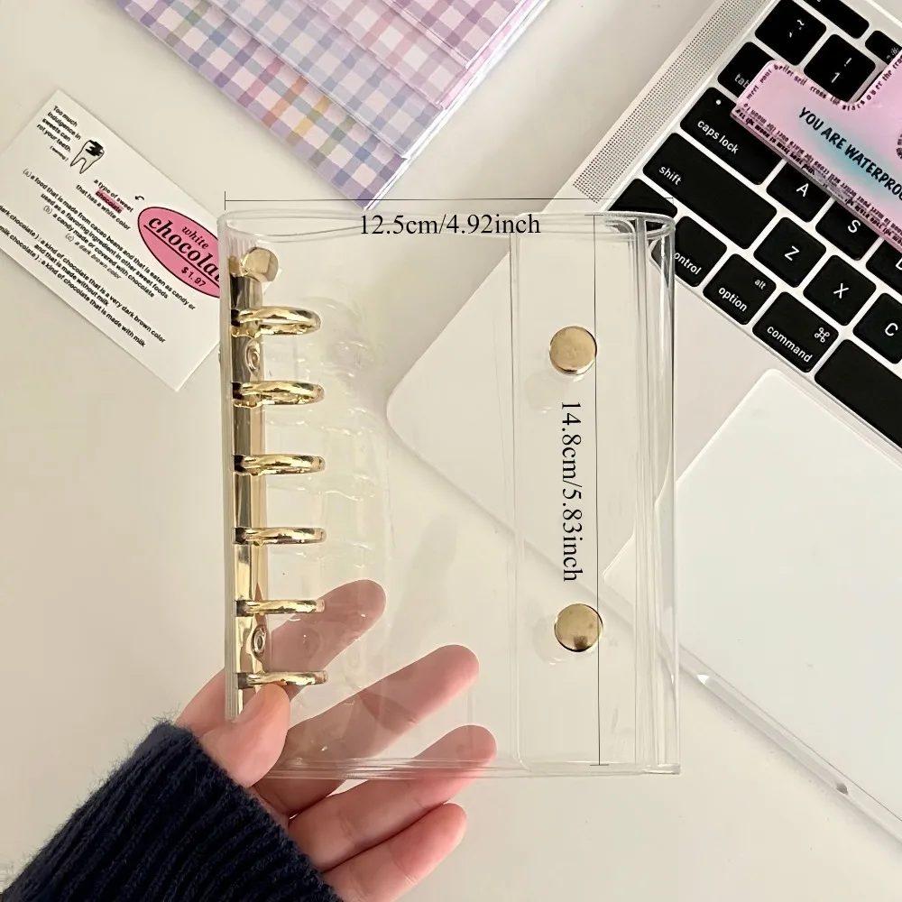 yZ[zA7 Double Snap Clear PVC Soft Binder with Colorful Inserts for Scrapbooking, Photo Album, Sticker Organizer, Instax Mini Sheets