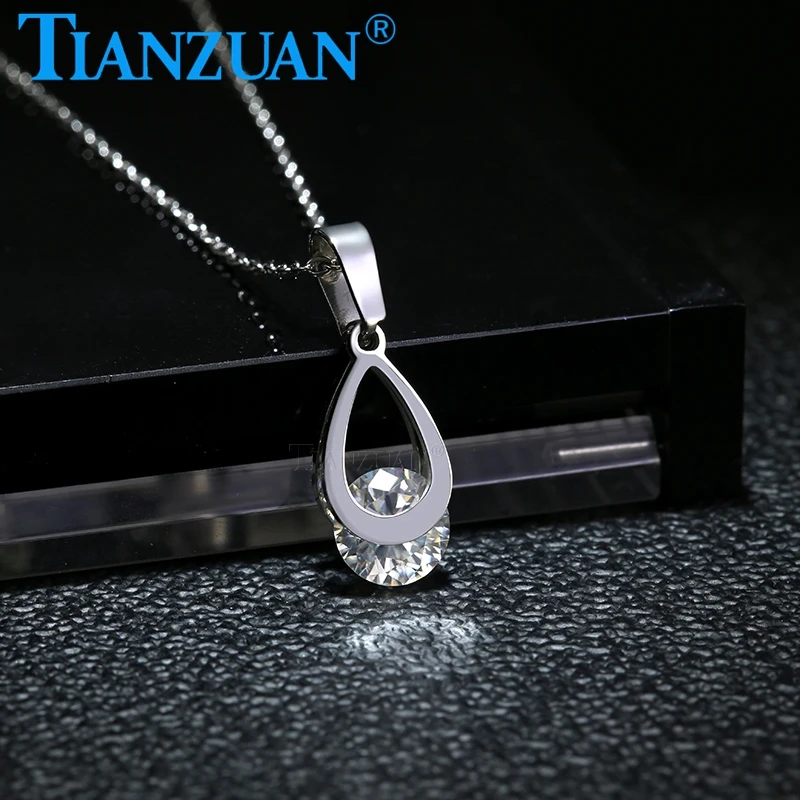 

Классические муассанитовые ожерелья с подвесками из нержавеющей стали, цвет D, VVS1, 7 мм, ювелирные изделия с муассанитом для женщин, подарки на свадьбу