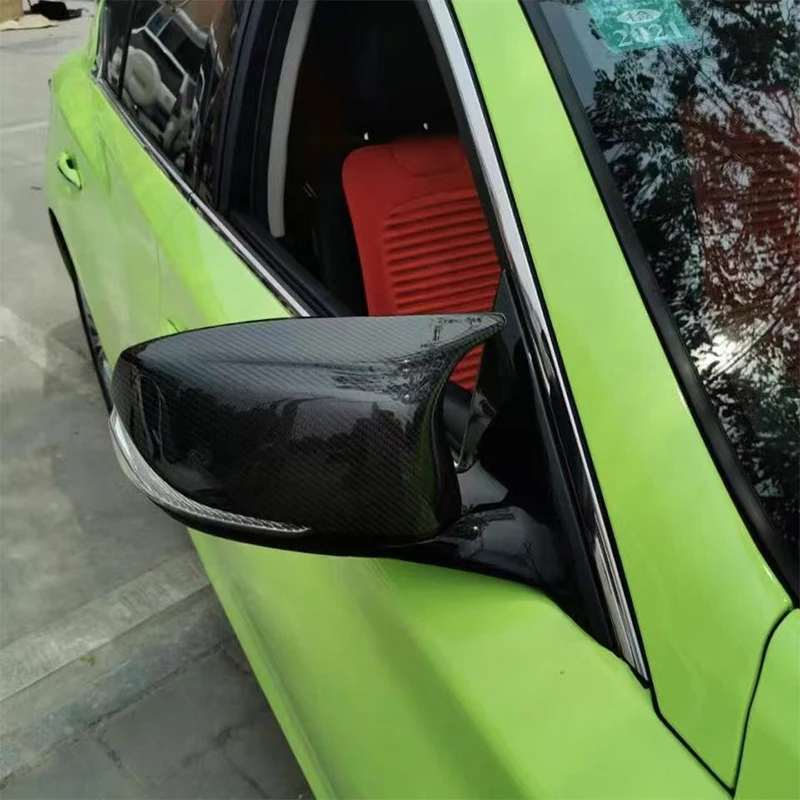 replacing rearview mirror housing modifying reverse mirror cover carbon fiber pattern for Infiniti Q50 Q60 Q70