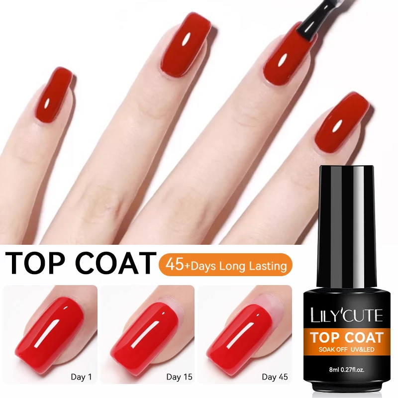 LILYCUTE 8ML Funktion UV Gel Basis Gel Top Coat Nagellack Semi Permanent Soak Off UV LED Nail art Maniküre Nagellack Versorgung