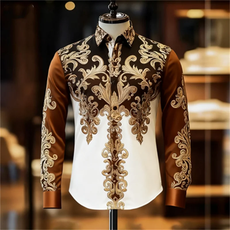 New Luxury Retro Men's Shirt, High-Quality Long Sleeved Casual Business Shirt, Men's Clothing Top Shirt