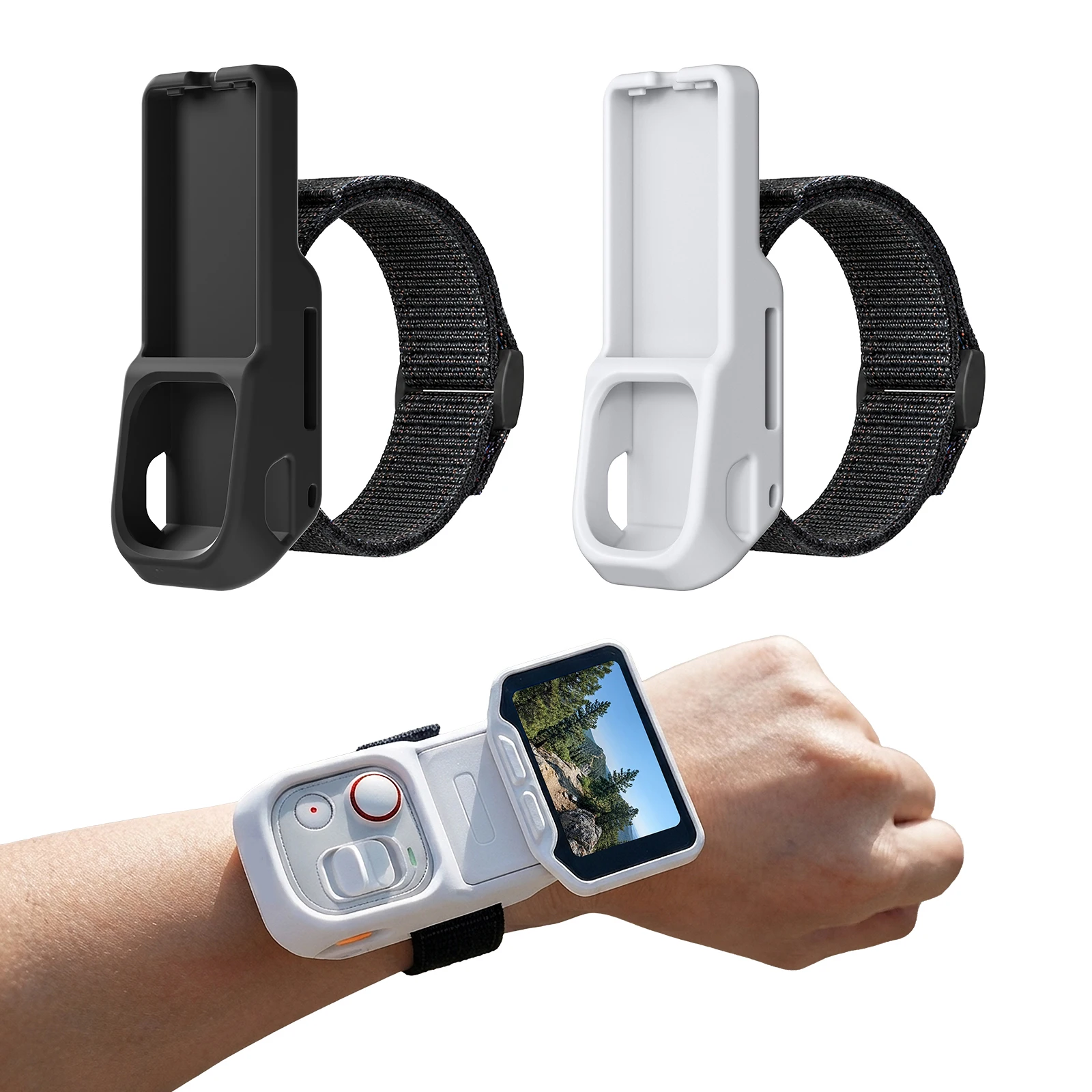Silicone Case Strap Mount for Insta360 Luna Ultra Remote Monitor Real Time Viewing Adjustable Protective Cover