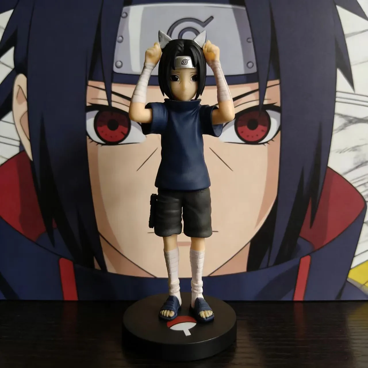 UU Hot 13cm Cartoon Naruto Anime Figure Standing Posture Cat Ears Childhood Itachi Uchiha Akatsuki Figure Doll Toy Decoration