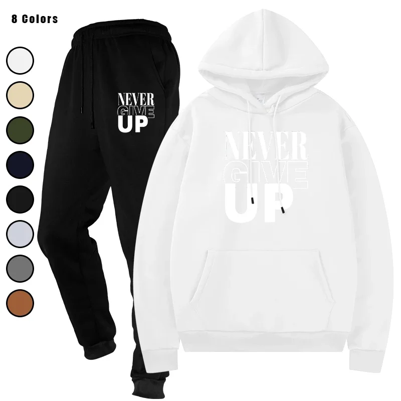 

Basic Fleece Hoodies And SweatPants Set Men's Track Suit Sportswear Premium Fleece Unisex Ensemble for Jogging