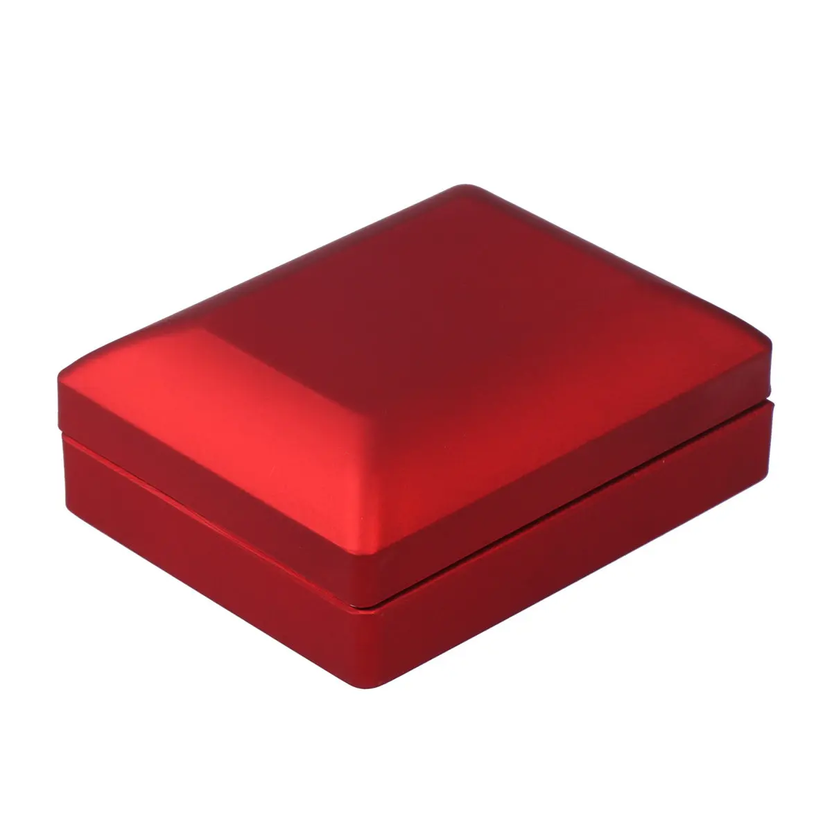 Premium LED Jewelry Box with Automatic Light Activation When Opened Dustproof Scratch Resistant Red 7x9x3.2cm Gift Container