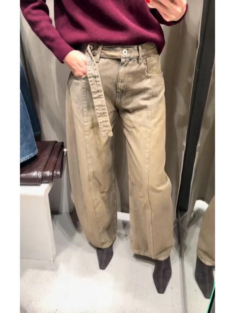 

Women Retro High Waist Wide Leg Jeans Design Sense Straight Casual Loose Flexible Denim Trousers Women's Spring Autumn 2026 New