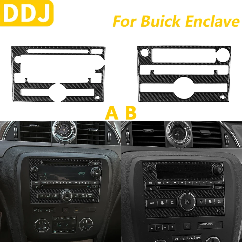 

For Buick Enclave 2008-2012 Carbon Fiber Central Control Radio CD Panel Cover Trim Car Accessories Interior Decoration Sticker