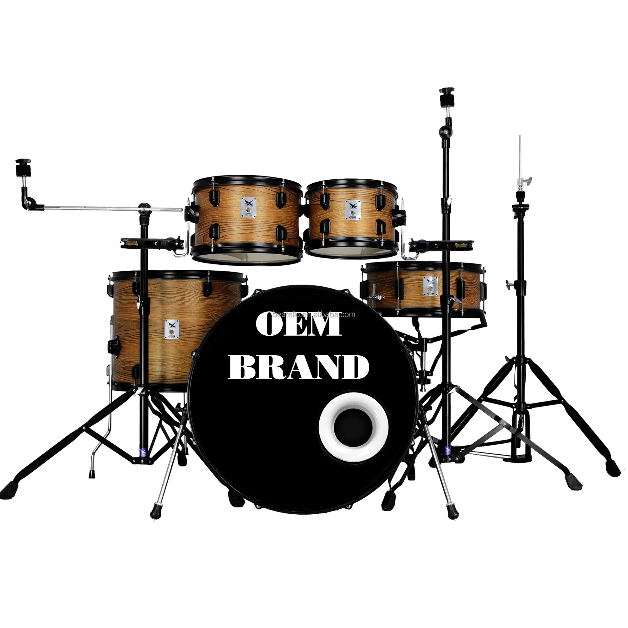 

Factory Low MOQ Support Custom Logo 22''Bass Drum 5Pcs/set Basswood Drum Set For Beginners Music Percussion Instrument