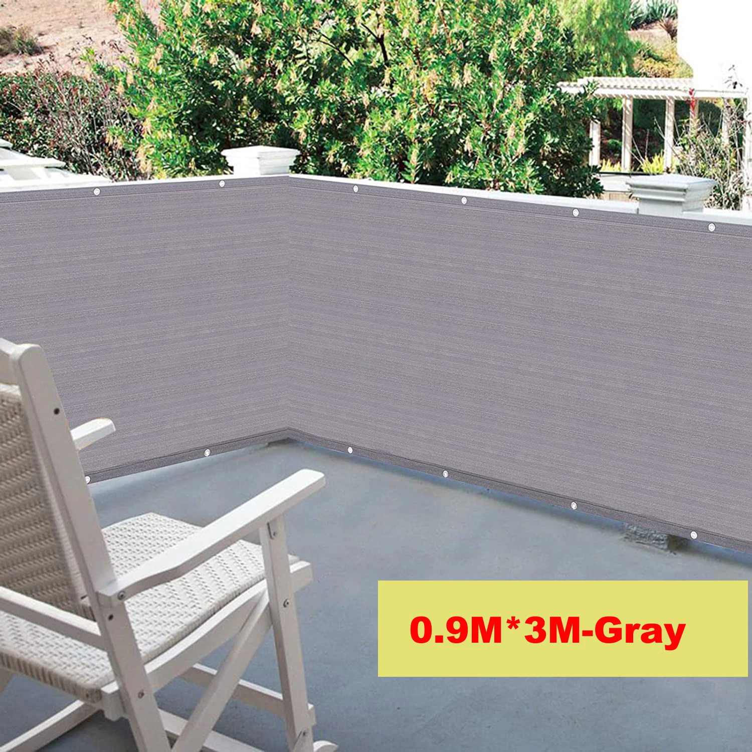Grau Zaun Privatsphäre Screen Windschutz-Heavy Duty Fechten Mesh Schatten Net Abdeckung für Wand Garten Hof Hinterhof-Zip krawatten Enthalten – Detail 13