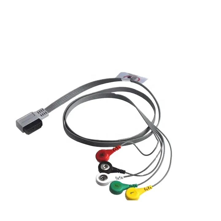 

Compatible Digitrak XT Holter 5 lead ECG cable and leadwires AHA/IEC 11 Pin