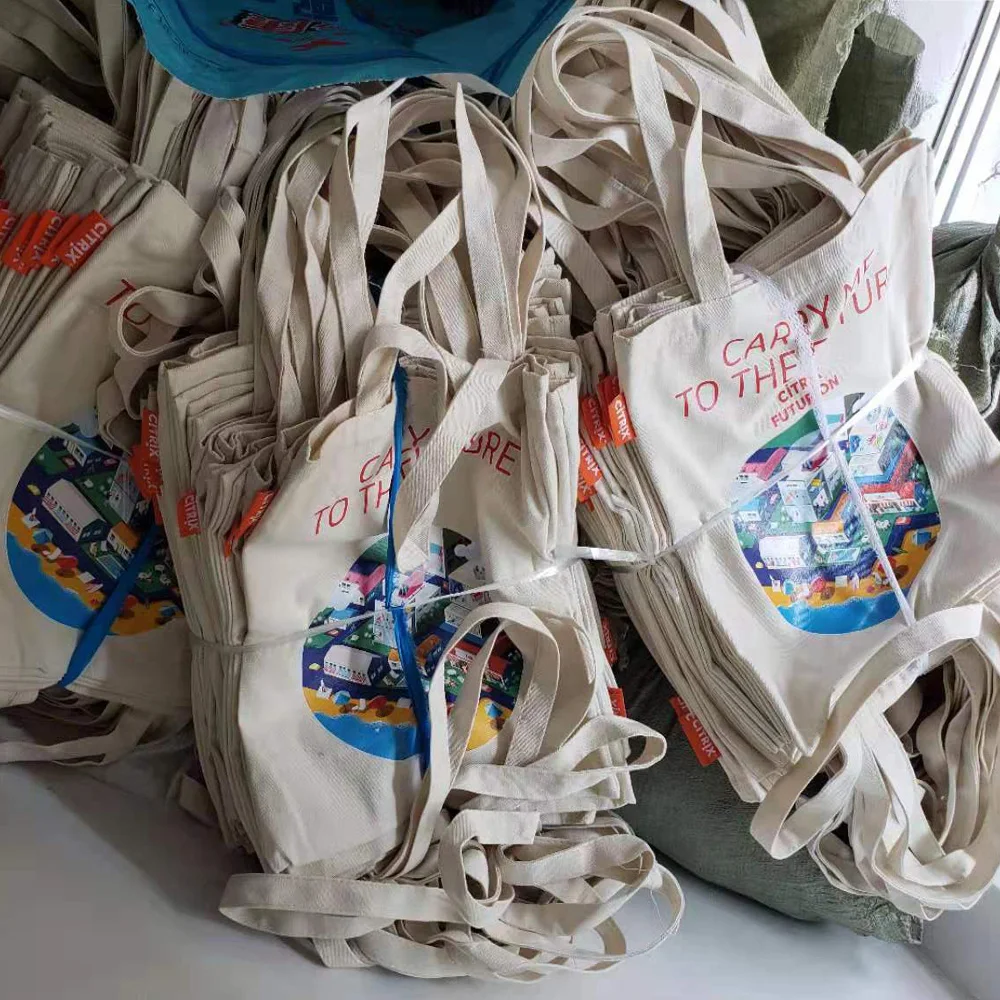 100pcs Custom With Your Logo Custom Sized Tote Bags Set of 100 Personalized Bulk Pack Reusable Grocery Bags Shopping Bag