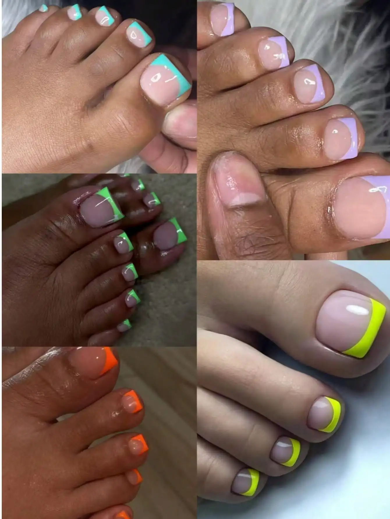 

120pcs Glossy Fake Toe Nails, 5 Color Combination, 12 Sizes, Full Coverage Short Square Artificial Acrylic Toenail Stickers, Nail Art Supplies For Women & Girls
