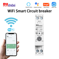 RMshebei Tuya Smart WiFi Circuit Breaker 1P + N 63A Remote Control Switch Overvoltage Overload Temperature Protection