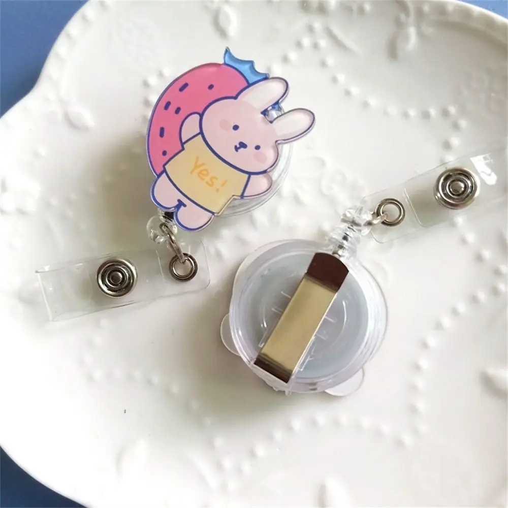 Cute Cartoon Bear Clip para Enfermeira, Doutor Reel, Candy Color, Urso, Acrílico, Cartão de Peito de Estudante, Uso Hospitalar, Escritório, Material Escolar