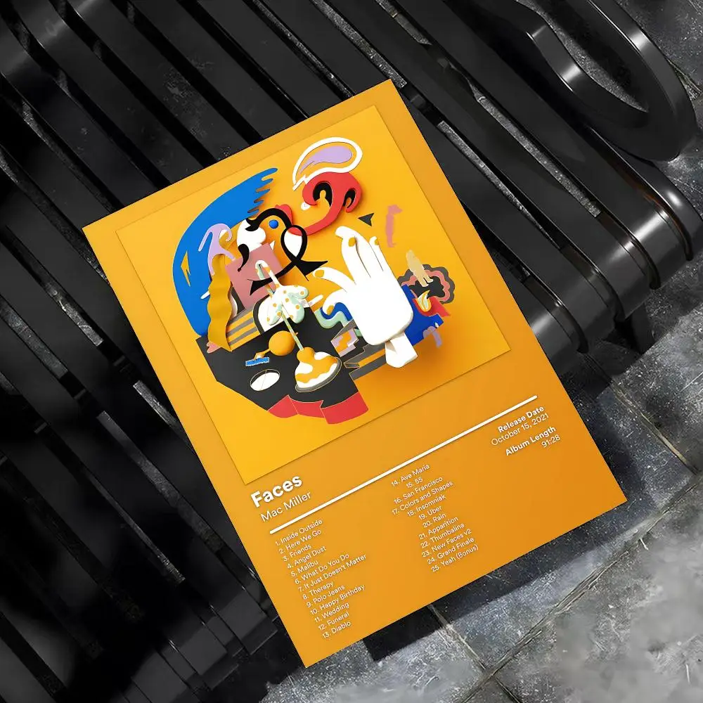 Mac M-Miller Rapper Sänger Poster, für Zuhause, Wohnzimmer, Schlafzimmer, Bar, Flur, klebrige Wandkunst, Druck, wasserfest, ästhetische Dekoration – Detail 12