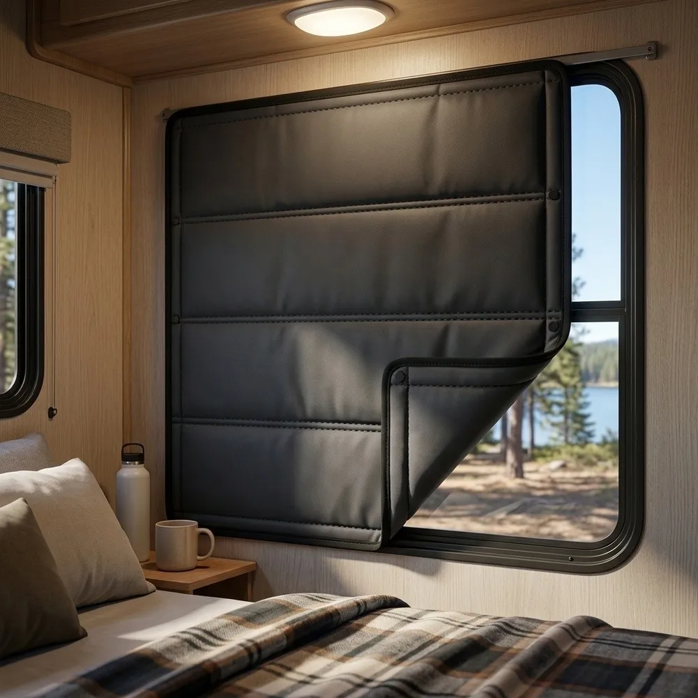 Foldable Portable Rv Car Window Curtain Warm Blackout Camping Van Vehicle Interior Sun Shade Privacy Accessories