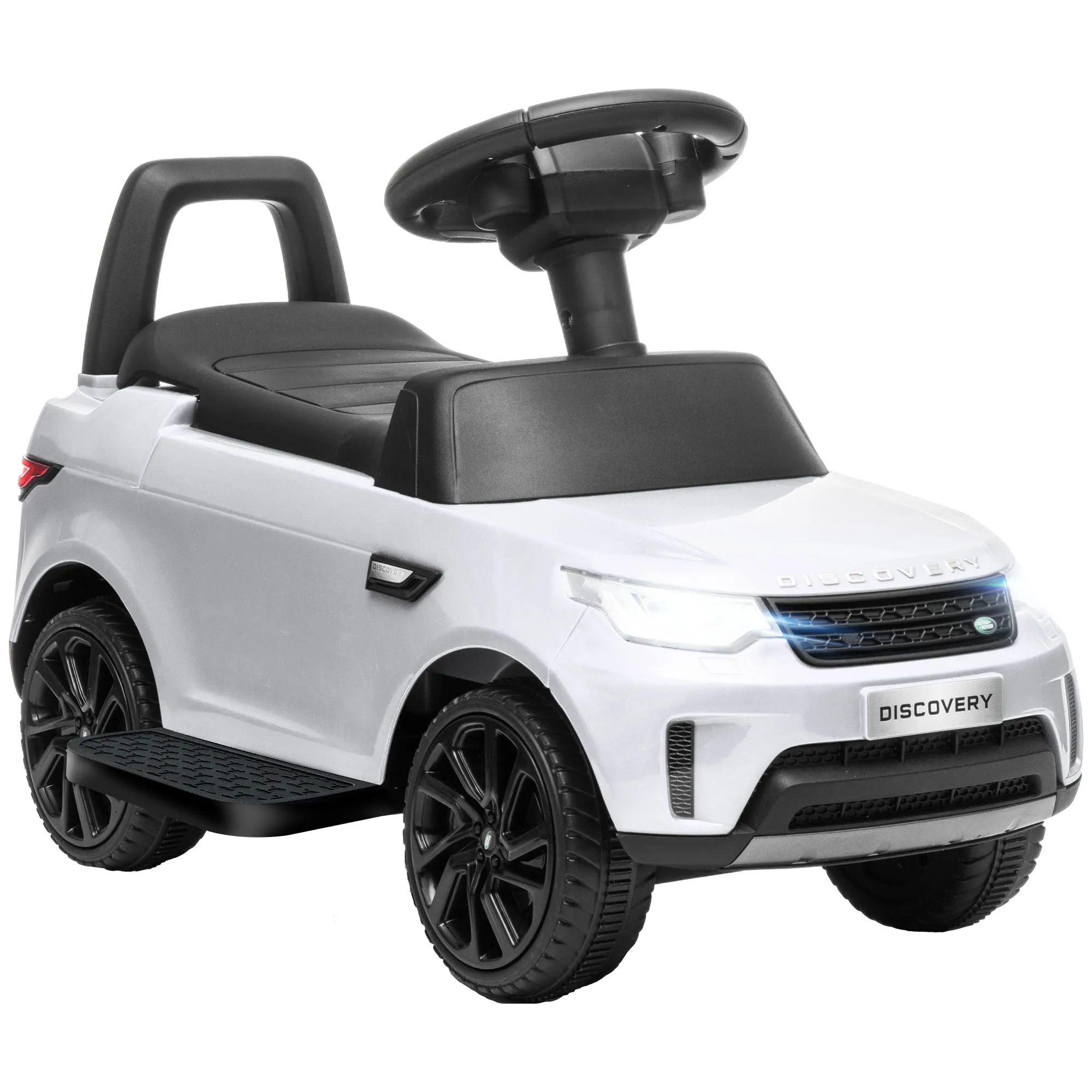 Qaba 2-in-1-Land Rover-lizenziertes 6-V-Fahrauto, Schiebeauto, Weiß
