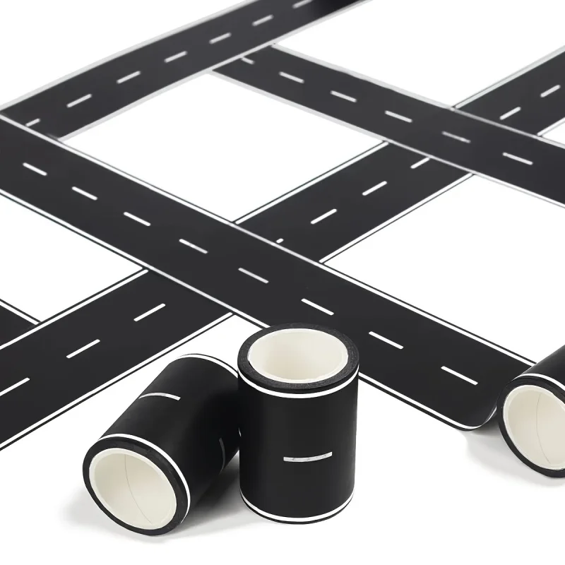 1 Roll Of Easy To Tear Track Tape, Black And White Design, Perfect For Project And Party Decoration.