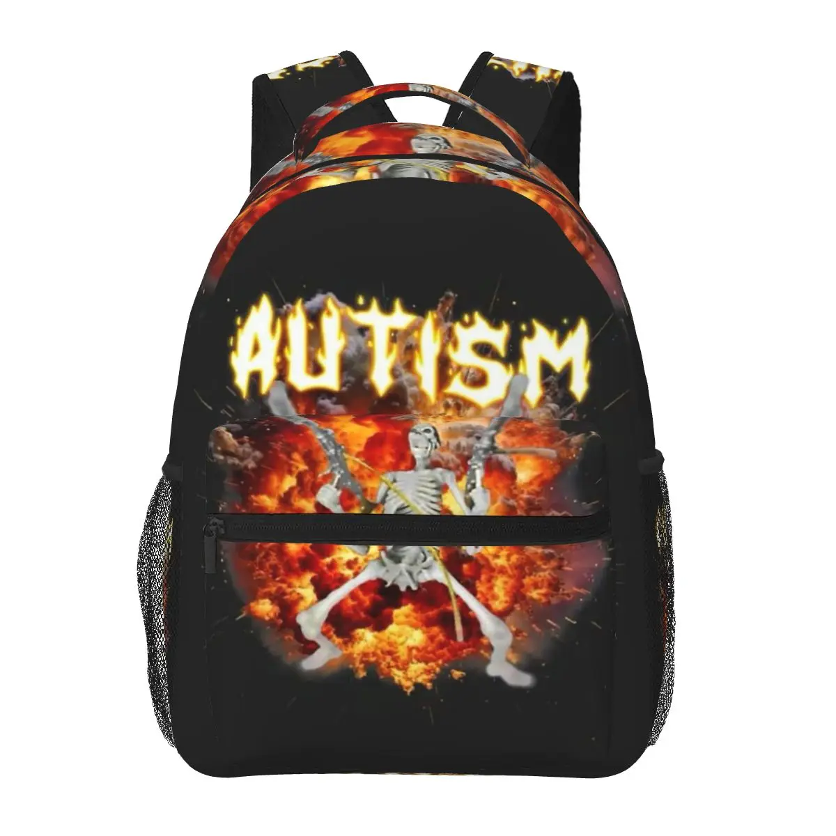 

Autistic Skeleton Autism Meme Graphic Student Backpack School Bag Hiking Daypack for Men Women Fashion Bookbag Shoulder Bags