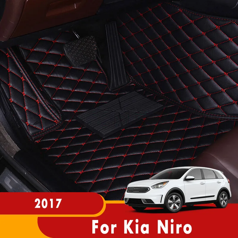 Car Floor Mat For Kia Niro 2017 2018 2019 2020 2021 2022 Waterproof Leather Carpet Foot Pad Auto Interior Accessories