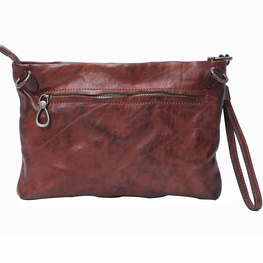 S.WORKER Vintage Echtleder Herren-Clutch-Tasche, Schultertasche, Handgefertigte Mini-Handtasche für Handy & Schlüssel – Detail 8