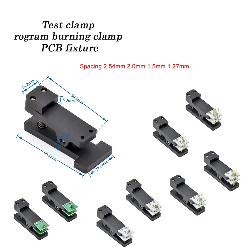 Test clip program burning clip PCB fixture spacing 2.54mm 2.0mm 1.5mm 1.27mm