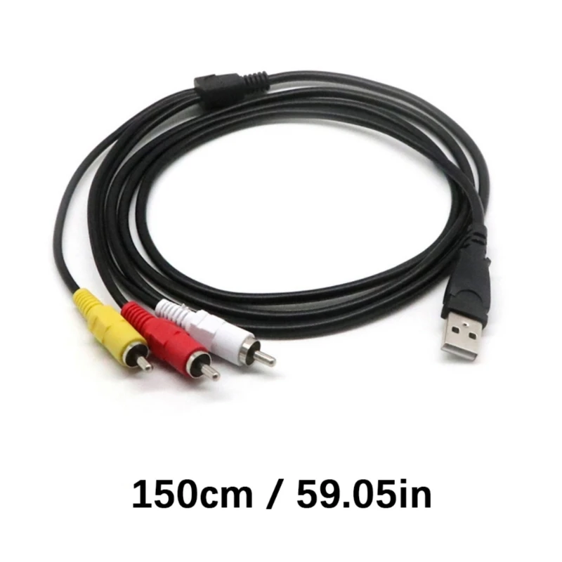 B2EF High Compatibility USB до 3RCA AV Cable 150 см для телевизоров Игроки Игроки и смартфоны