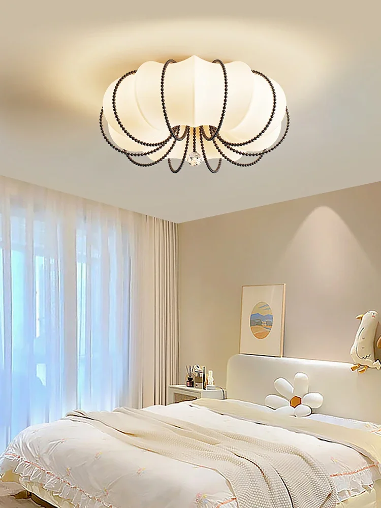 Led Master Bedroom Lamp French Retro Cream Style New Full Spectrum Eye Protection High Visibility Children's Room Ceiling Light