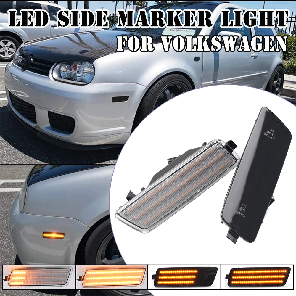 2PCS Led Dynamic Side Marker Turn Signal Light For Volkswagen MK6 R32 Jetta GTI MK5 Golf GTI Rabbit 06-09